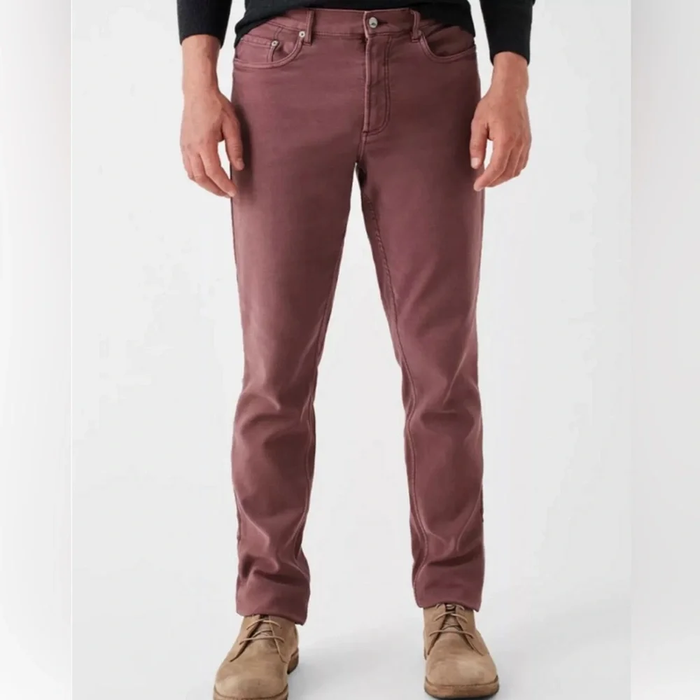 Faherty stretch Terry 5 pockets pants jeans fall burgundy slim straight Size 38
